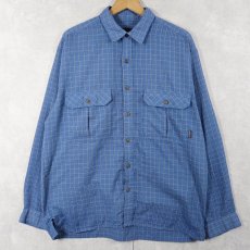 画像1: Patagonia チェック柄 シアサッカーシャツ M (1)