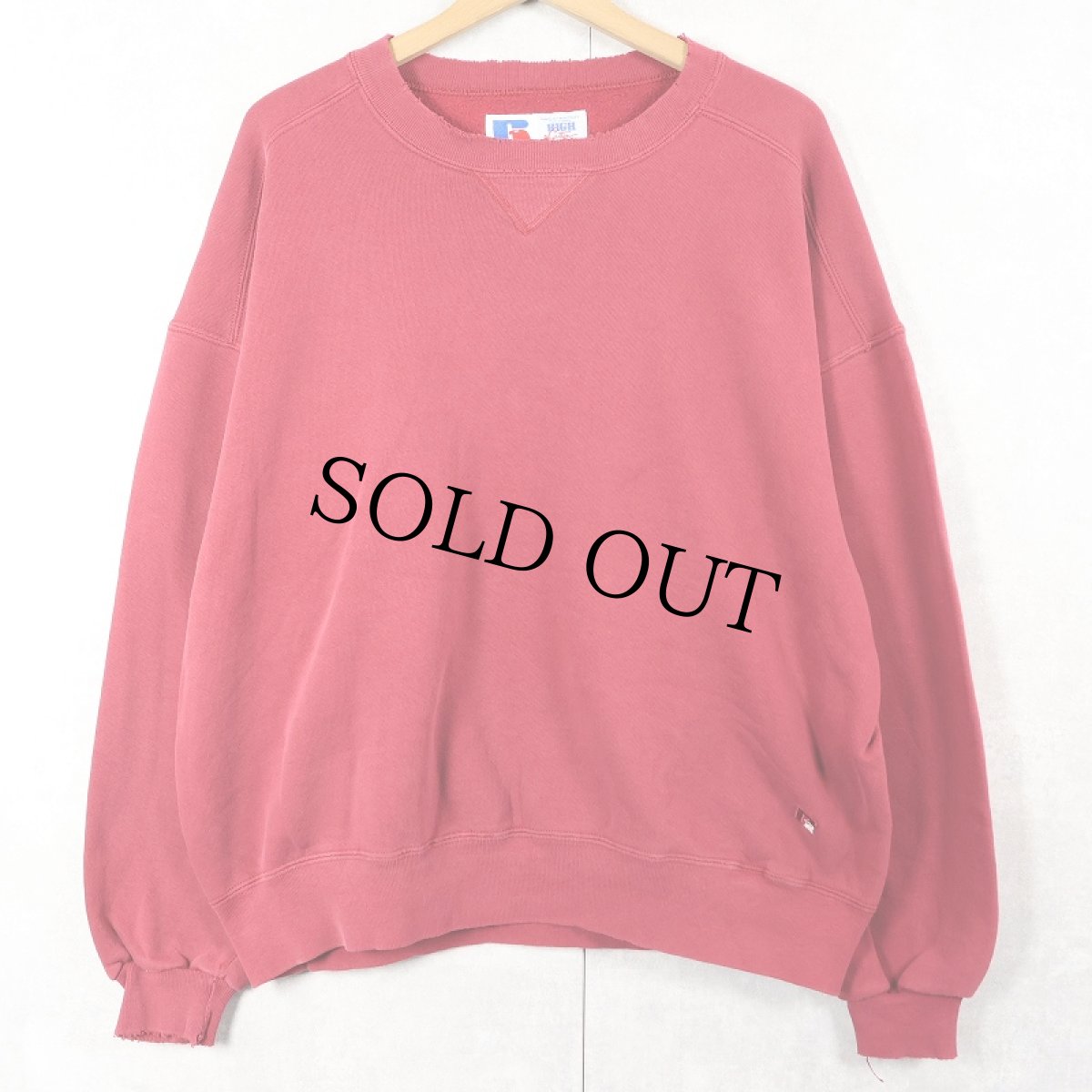 画像1: 90's RUSSELL ATHLETIC USA製 "HIGH COTTON" 前V スウェット XL (1)