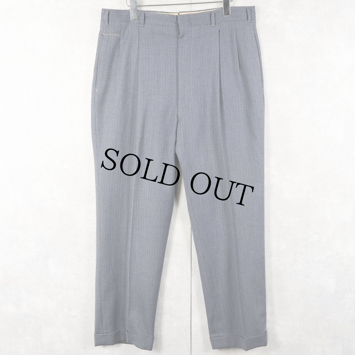 画像1: 50's 2タック ウールスラックス W34 (1)