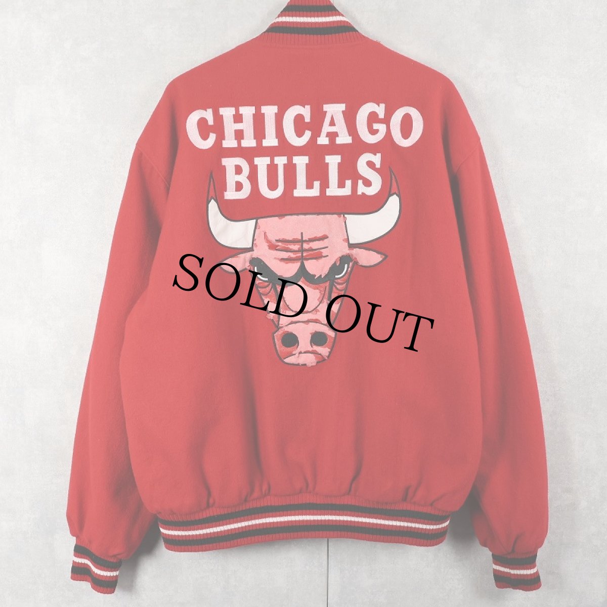 画像3: CHICAGO BULLS NBAチーム ロゴ刺繍 リバーシブルスタジャン L (3)