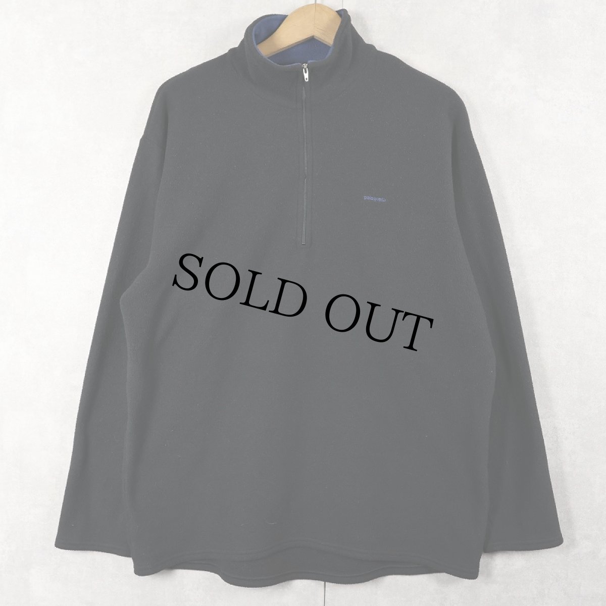 画像1: 90's Patagonia USA製 "capilene" ロゴ刺繍 ハーフジップフリースジャケット BLACK L (1)