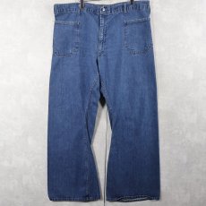画像3: 60〜70's navdungaree 巻きデニムセーラーパンツ W40 (3)