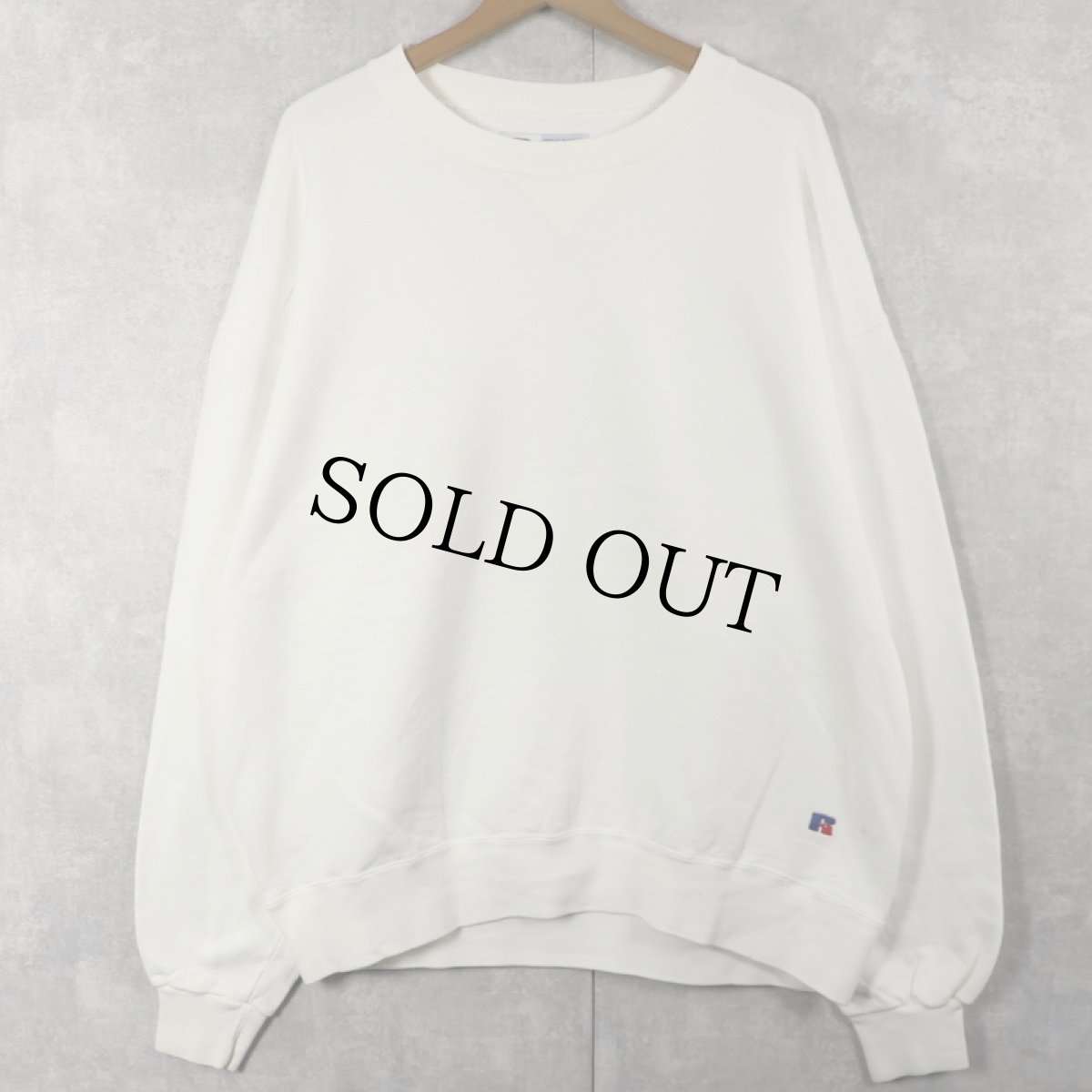 画像1: 90's RUSSELL ATHLETIC USA製 "HIGH COTTON" 前V スウェット XL (1)