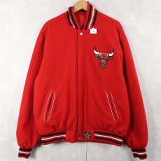 画像2: CHICAGO BULLS NBAチーム ロゴ刺繍 リバーシブルスタジャン L (2)