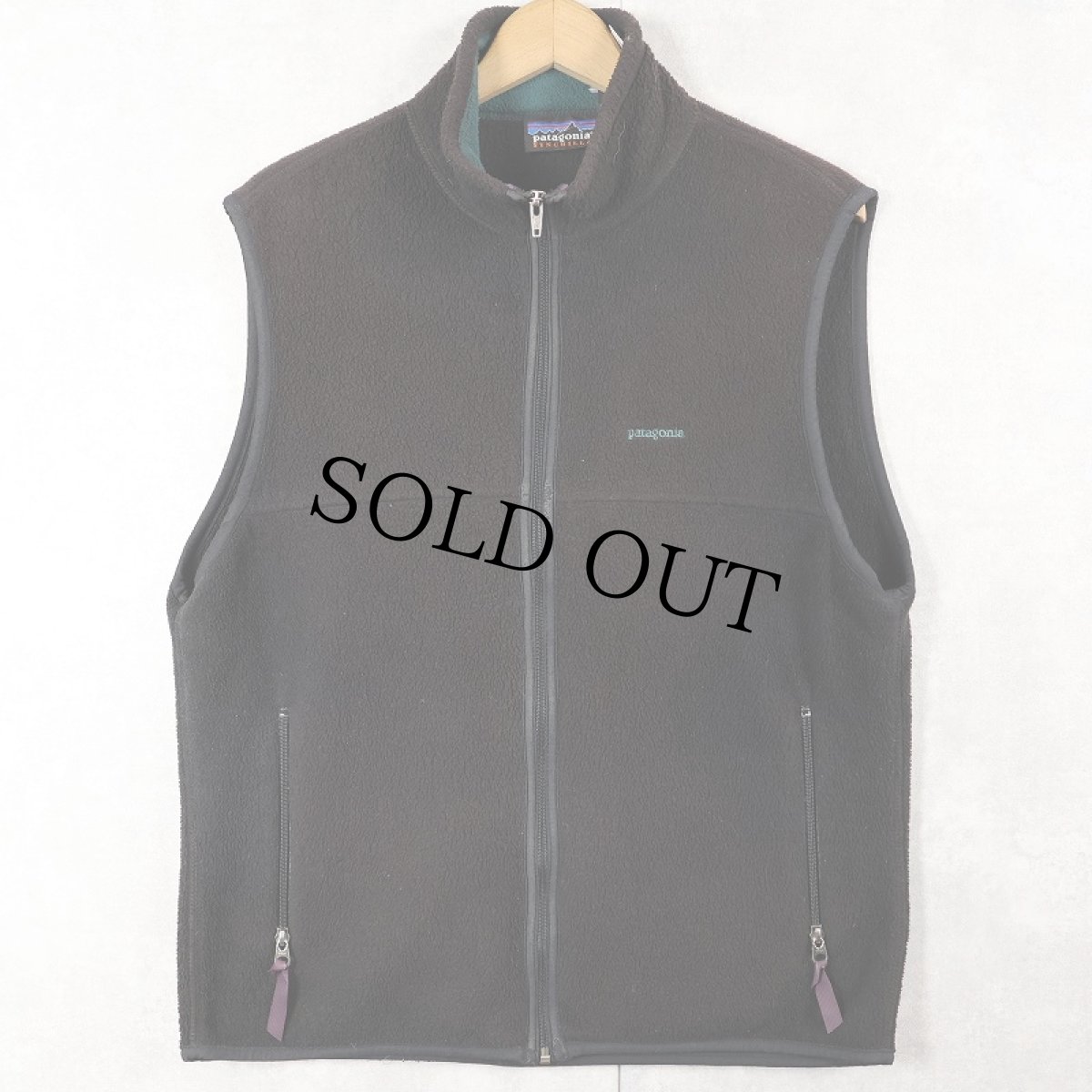 画像1: 90's Patagonia USA製 シンチラフリースベスト BLACK M (1)