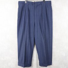 画像2: 50's ストライプ柄 2タック ウールギャバジンスラックス W38 (2)