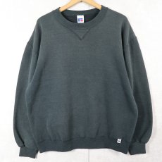 画像1: 90's RUSSELL ATHLETIC USA製 前V 無地スウェット BLACK L (1)