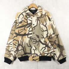 画像1: 90's PREDATOR CAMOUFLAGE USA製 プレデターカモ柄 キルティングライナー コットンジャケット L (1)