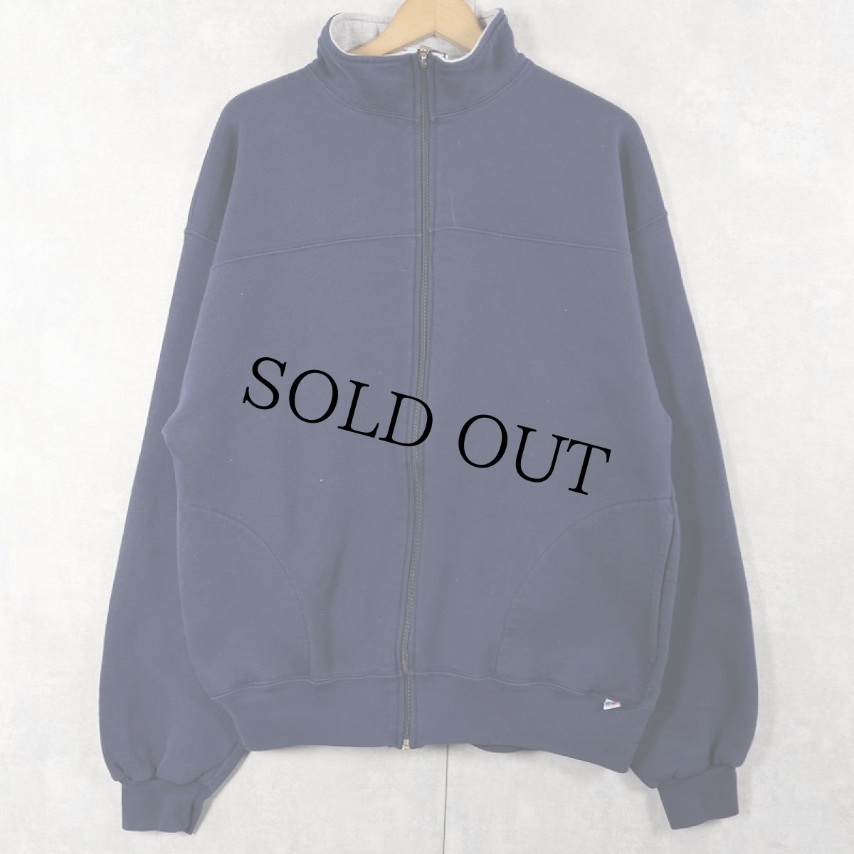 画像1: 90's RUSSELL ATHLETIC 無地 ハーフジップスウェット NAVY L (1)