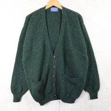 画像1: 90's〜 PENDLETON ウールニットカーディガン GREEN L (1)