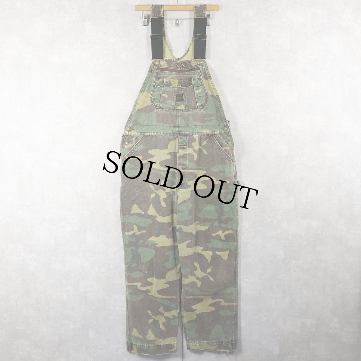 画像1: 80's LIBERTY ウッドランドカモ柄 コットンオーバーオール (1)