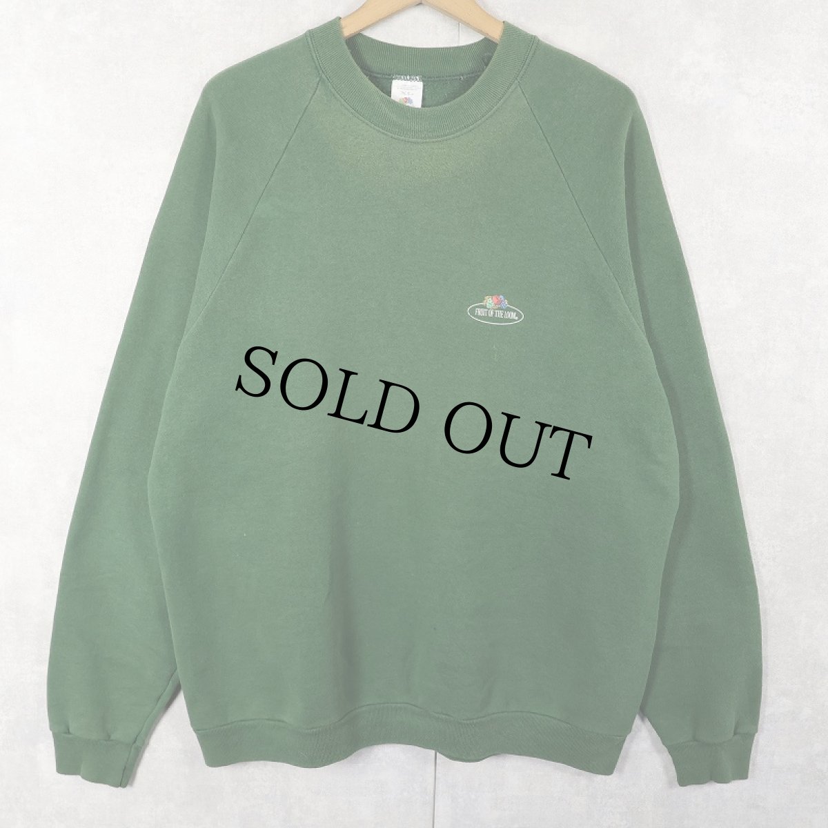 画像1: 90's EURO FRUIT OF THE LOOM ロゴプリントスウェット XL (1)