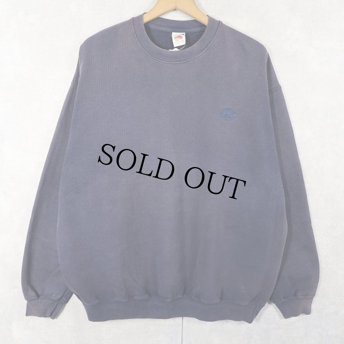 画像1: FRUIT OF THE LOOM ロゴ刺繍 フェードスウェット NAVY XL (1)