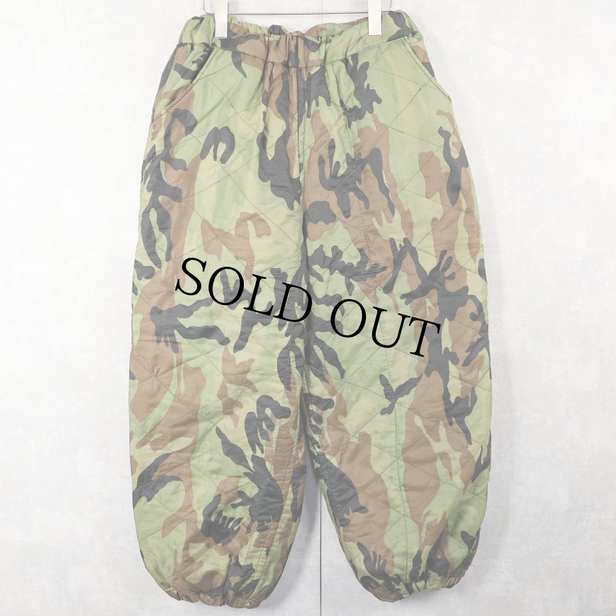 画像3: ウッドランドカモ柄 裏フリース リップストップ キルティングパンツ (3)