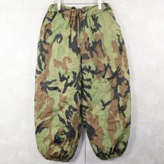 画像3: ウッドランドカモ柄 裏フリース リップストップ キルティングパンツ (3)