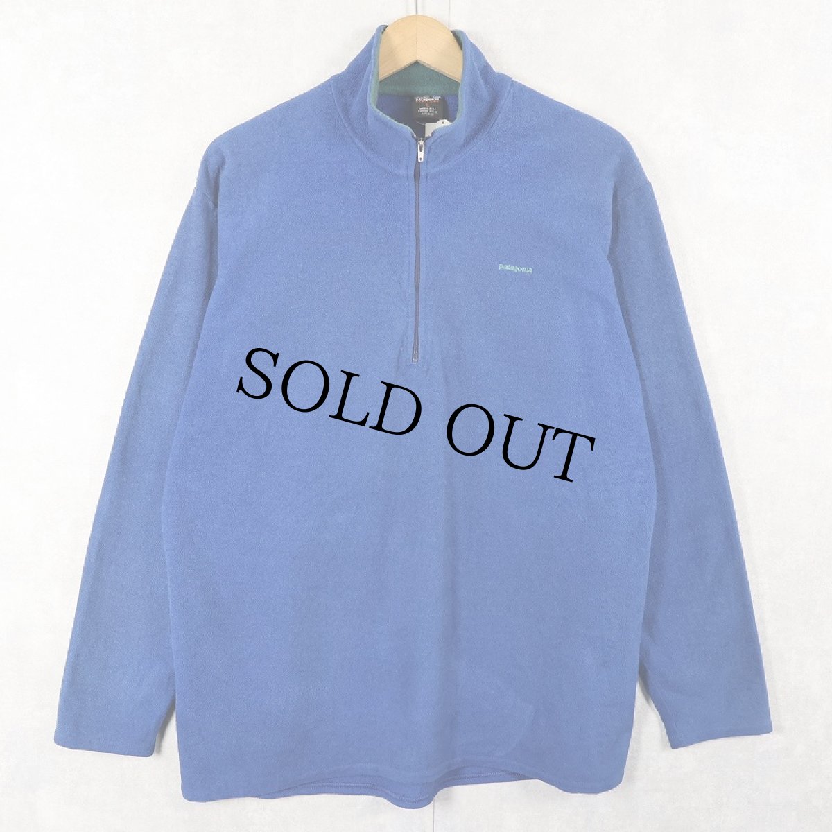 画像1: 【SALE】 90's Patagonia USA製 "capilene" ロゴ刺繍 ハーフジップフリースジャケット L (1)