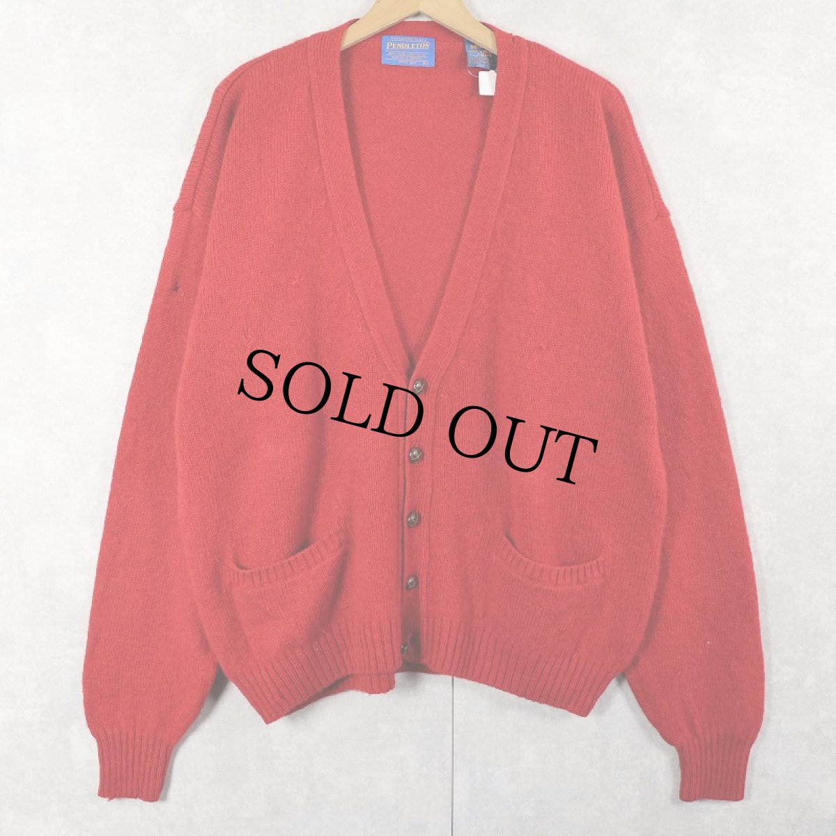 画像1: 90's〜 PENDLETON ウールニットカーディガン XL (1)