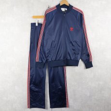 画像1: 80's adidas ATP USA製 トラックジャケット / パンツ SETUP NAVY M (1)