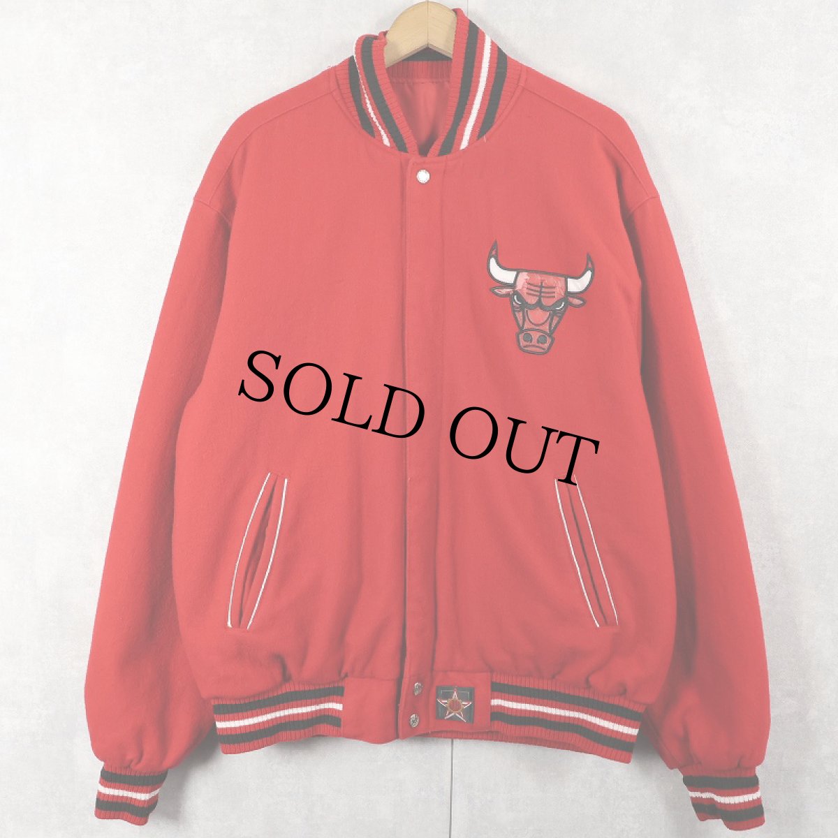 画像4: CHICAGO BULLS NBAチーム ロゴ刺繍 リバーシブルスタジャン L (4)