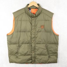 画像1: POLO Ralph Lauren レザーパッチ付き ダウンベスト XXL (1)
