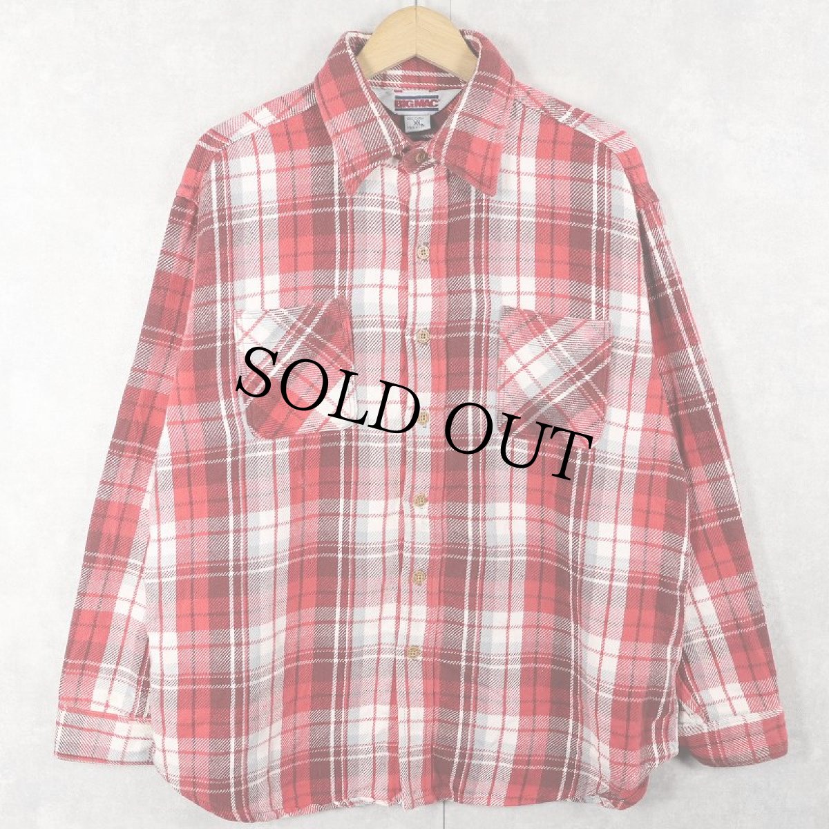 画像1: 80's BIG MAC USA製 チェック柄 ヘビーネルシャツ XL (1)