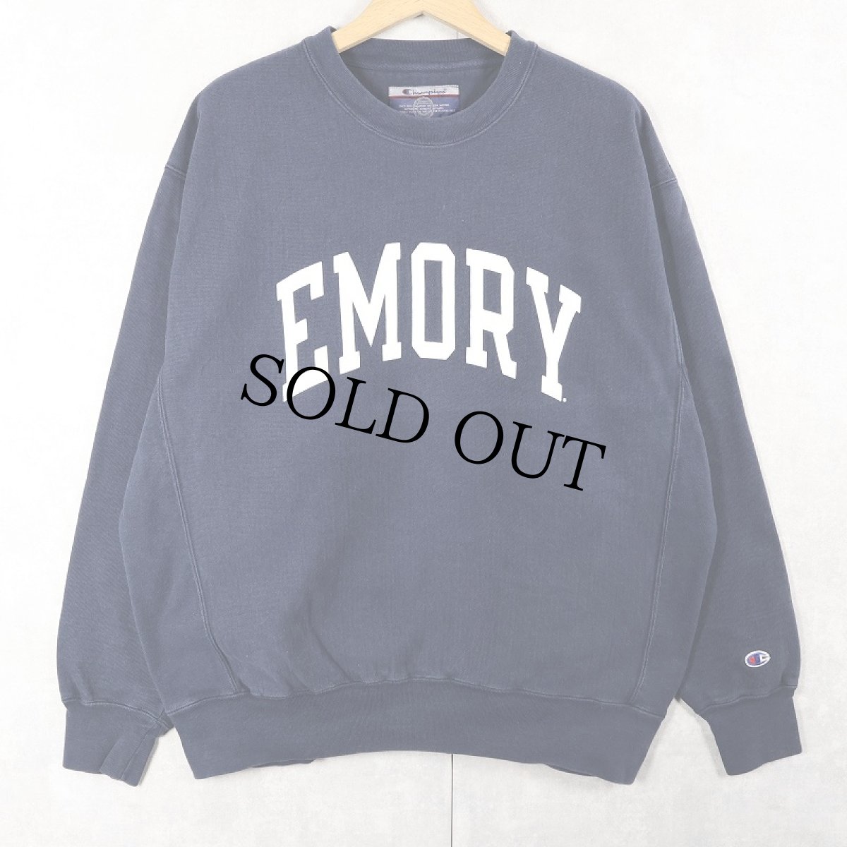 画像1: 2000's Champion REVERSE WEAVE "EMORY" プリントスウェット NAVY L (1)