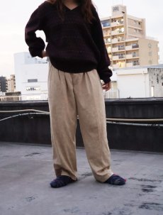 画像1: Possi フェイクスエード テーパードパンツ W36 (1)