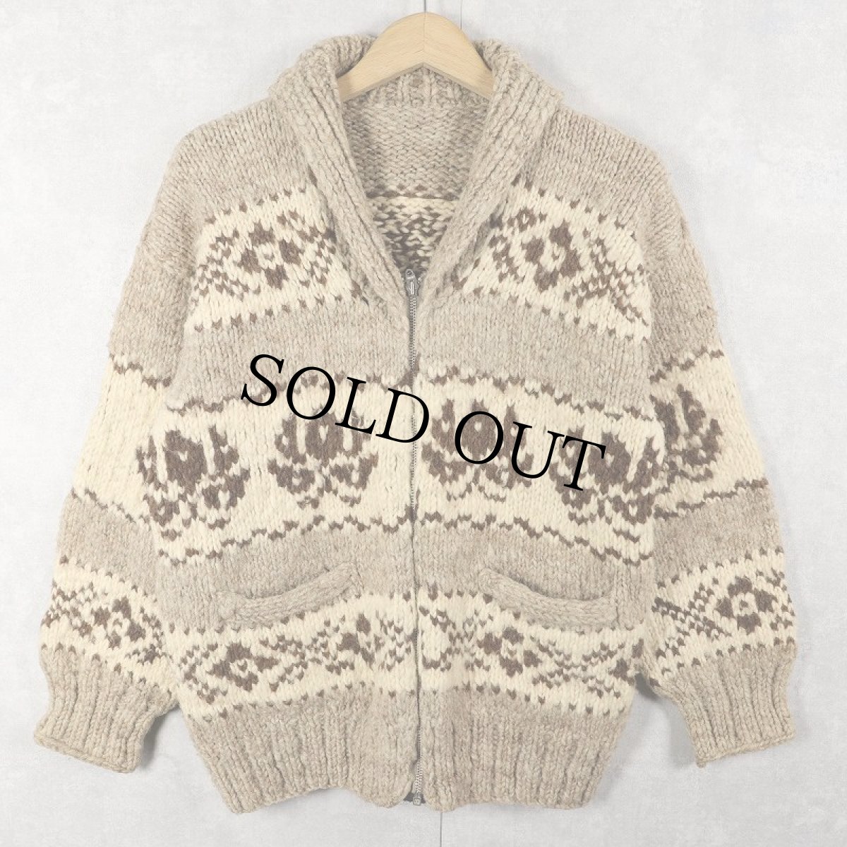 画像1: 60〜70's ノルディック柄 カウチンニットジャケット (1)