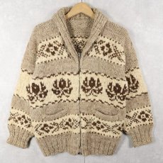 画像1: 60〜70's ノルディック柄 カウチンニットジャケット (1)