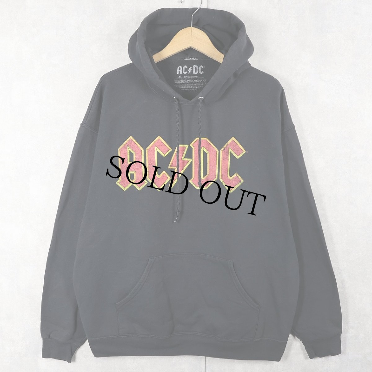 画像1: AC/DC ロックバンド プリントスウェットフーディー BLACK XL (1)