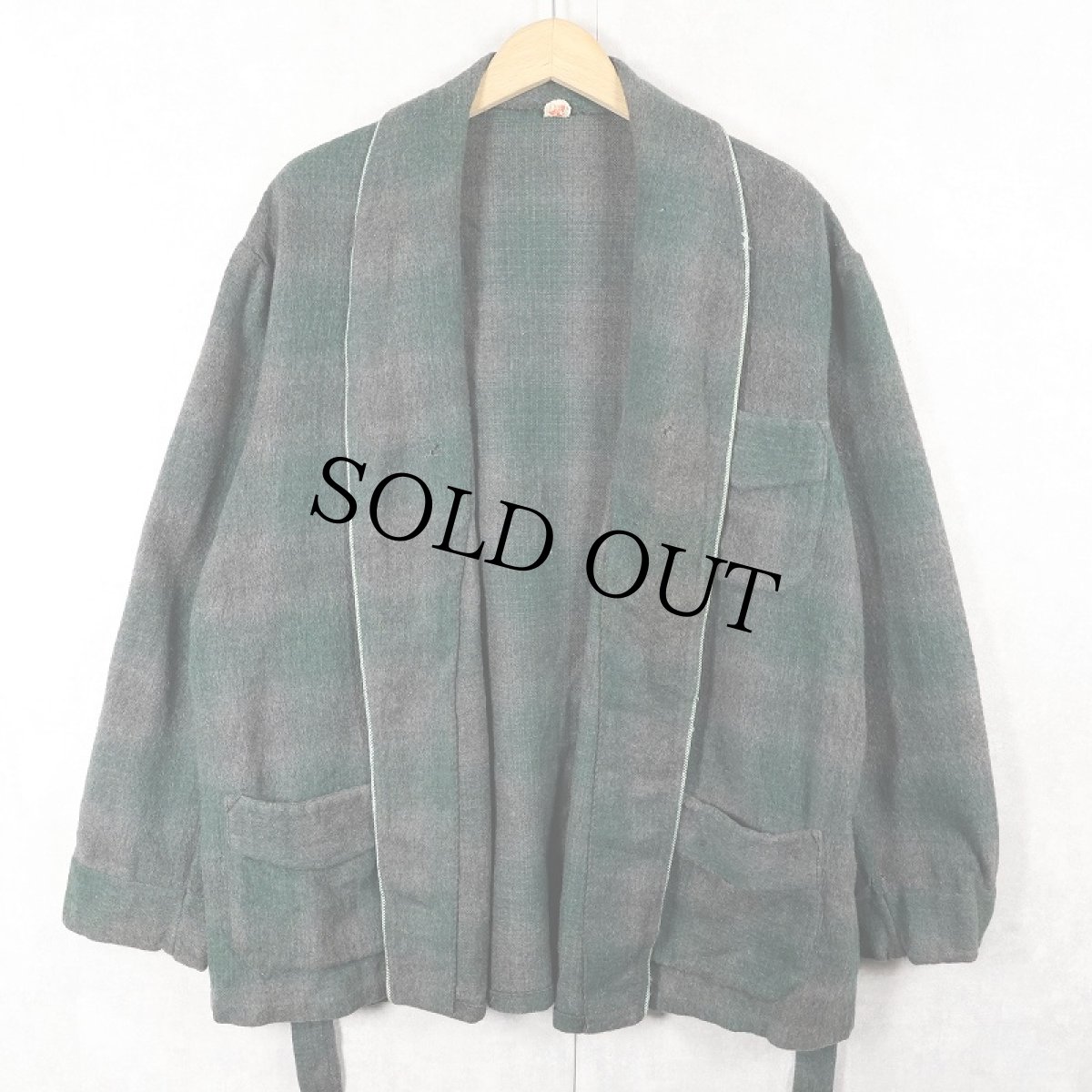 画像1: 〜70's GEVAH オンブレーチェック柄 ウールガウン (1)