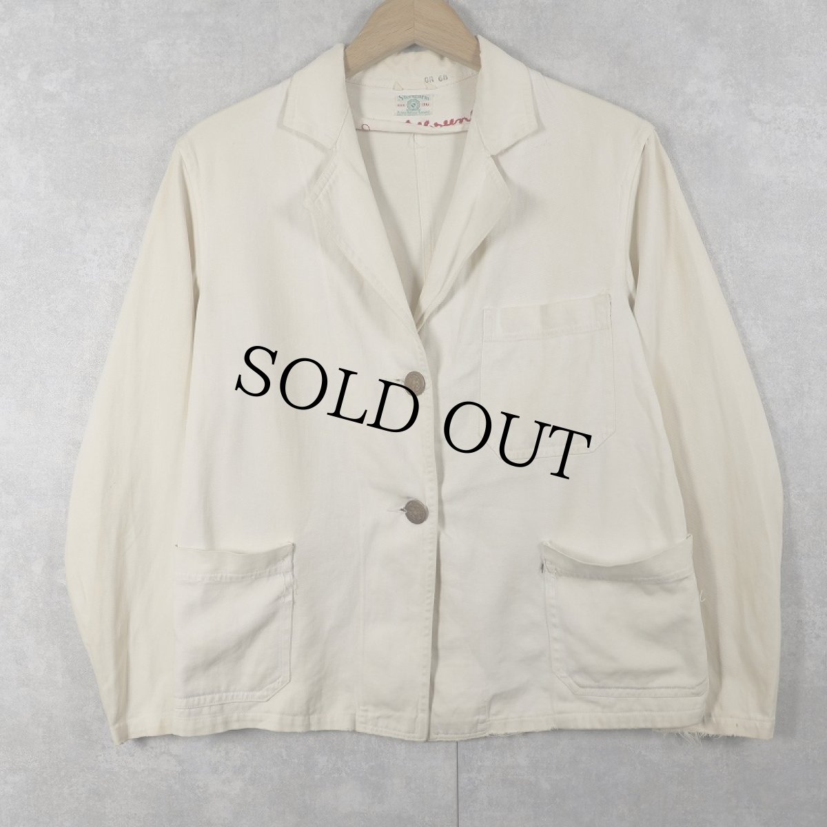 画像1: 40's Sterigarm "PAOLA" コインボタン コットンワークジャケット SIZE36 (1)