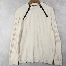 画像1: ARIS リブ編み アクリルニットセーター (1)