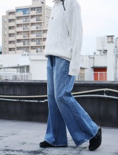 画像2: 70's Levi's 684-0217 オレンジタブ ベルボトム デニムパンツ W35 (2)