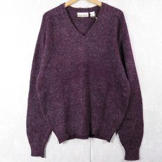 画像1: 90's Adam Sloane Vネック モヘアニットセーター XL (1)