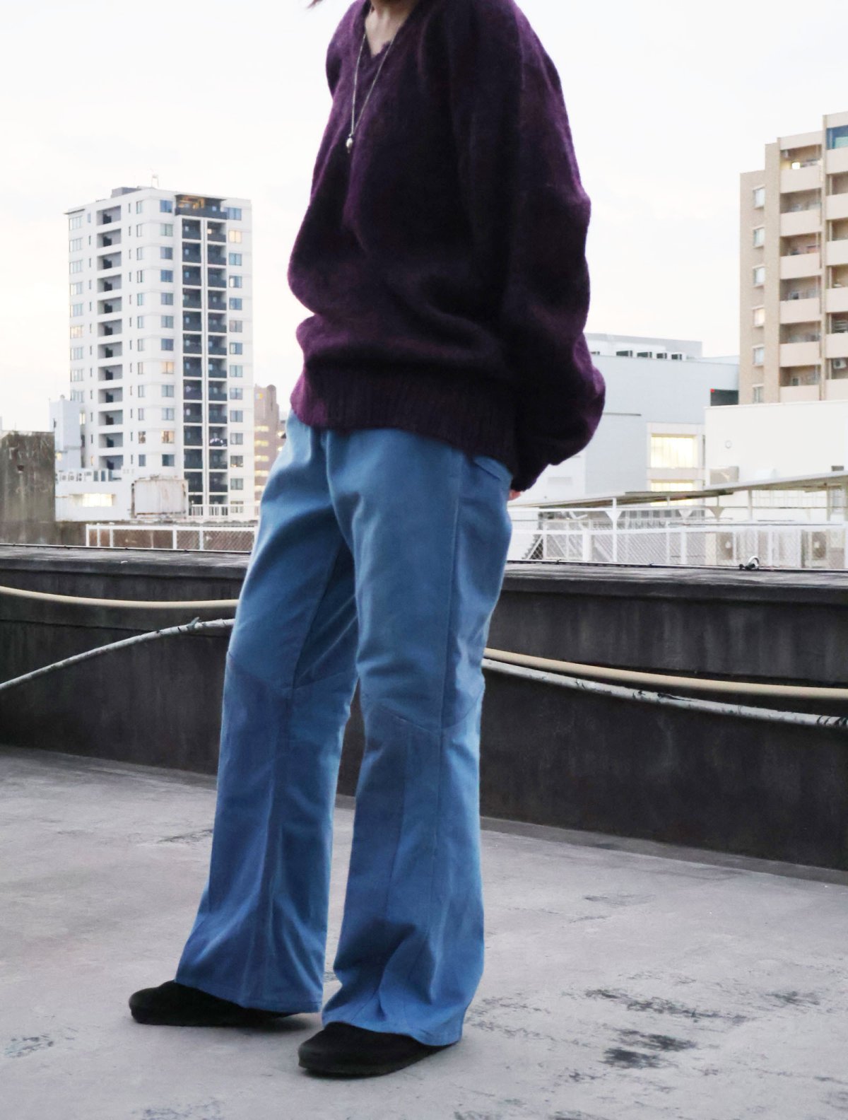 画像2: 70's〜 BIG YANK 切り替えデザイン モールスキン フレアパンツ W33 (2)