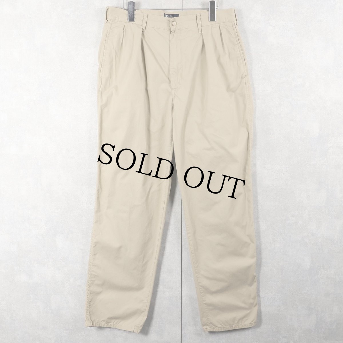 画像1: 90's POLO Ralph Lauren USA製 2タック コットンチノトラウザーズ W31 (1)