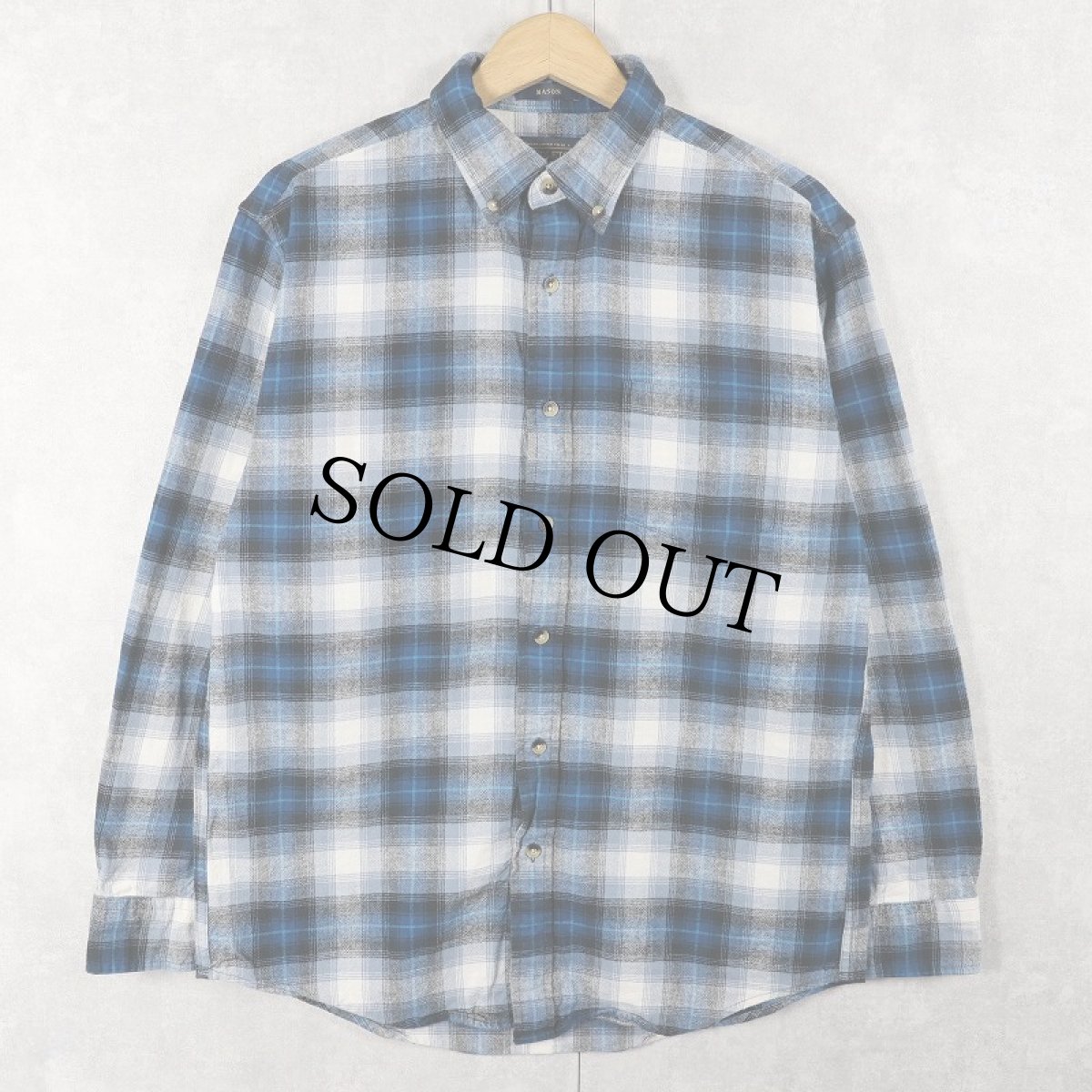 画像1: PENDLETON "MASON" オンブレーチェック柄 ボタンダウン ライトネルシャツ M (1)