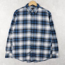 画像1: PENDLETON "MASON" オンブレーチェック柄 ボタンダウン ライトネルシャツ M (1)