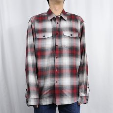 画像2: 2013AW Patagonia "ORGANIC COTTON" オンブレーチェック柄 コットン×ポリエステルシャツ L (2)