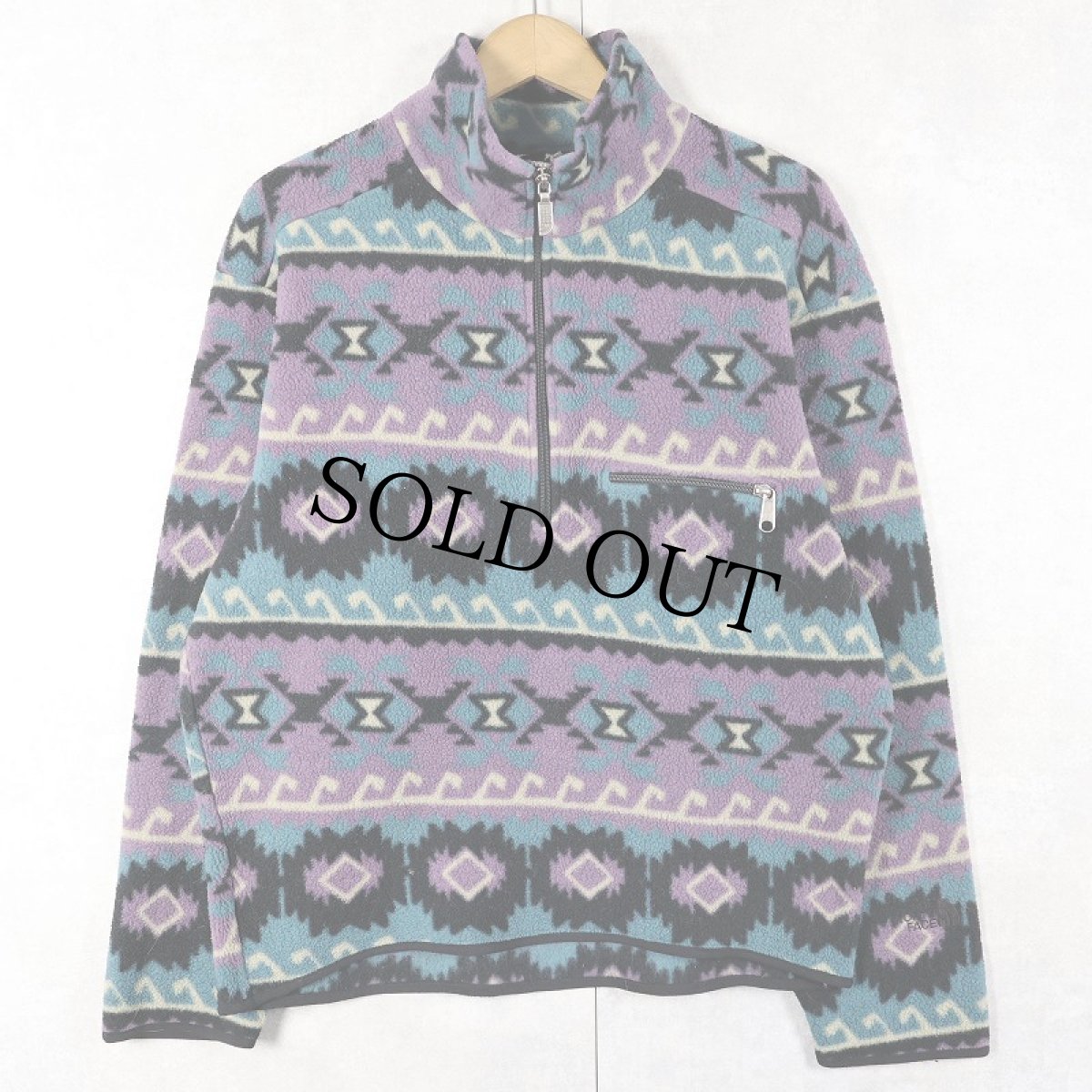 画像1: 90's THE NORTH FACE USA製 ネイティブ柄 ハーフジップフリースプルオーバージャケット M (1)