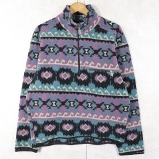 画像1: 90's THE NORTH FACE USA製 ネイティブ柄 ハーフジップフリースプルオーバージャケット M (1)