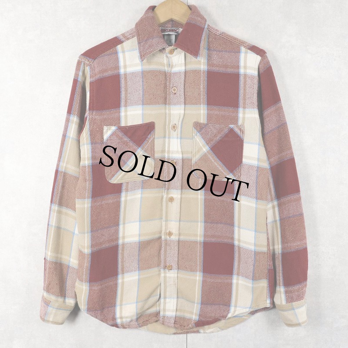 画像1: 80's BIG MAC USA製 チェック柄 ヘビーネルシャツ S (1)