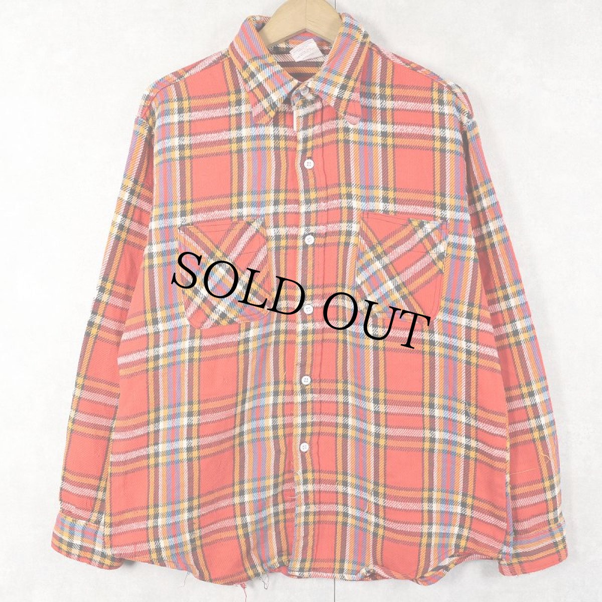 画像1: 70's JCPenney BIG MAC チェック柄 ヘビーネルシャツ L (1)