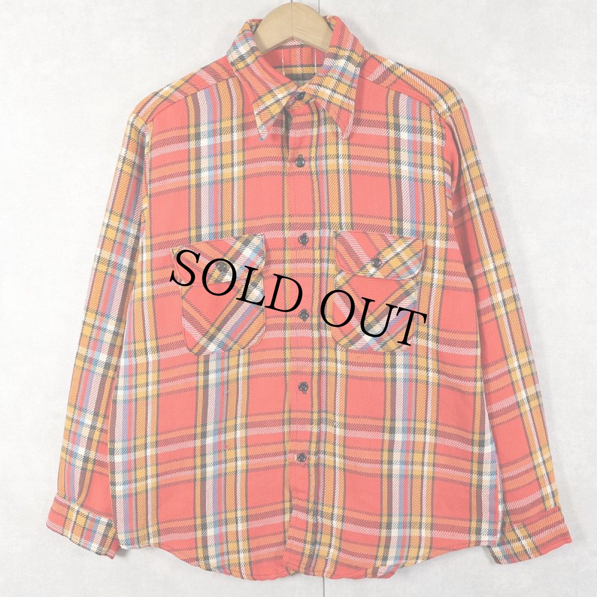 画像1: 70's チェック柄 ヘビーネルシャツ (1)