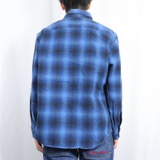 画像3: PENDLETON "MASON" オンブレーチェック柄 ボタンダウン ライトネルシャツ L (3)