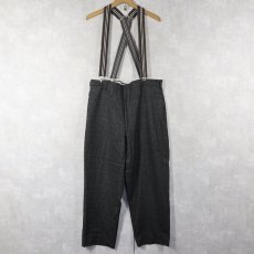 画像3: 50〜60's HIGGINS SLACKS サスペンダー付き ウールスラックス GRAY W36 (3)