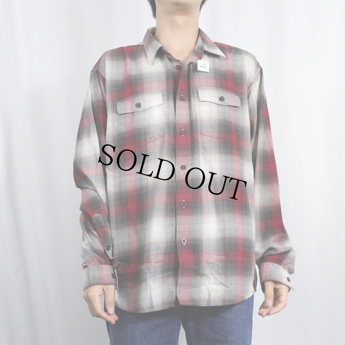 画像2: 2013AW Patagonia "ORGANIC COTTON" オンブレーチェック柄 コットン×ポリエステルシャツ L (2)