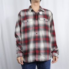 画像2: 2013AW Patagonia "ORGANIC COTTON" オンブレーチェック柄 コットン×ポリエステルシャツ L (2)