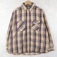 画像1: 90's FIVR BROTHER チェック柄 ヘビーネルシャツ XL (1)